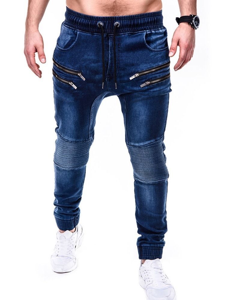 Calça Lápis Usada Com Cintura Média Hip Hop Calça Jeans Masculina