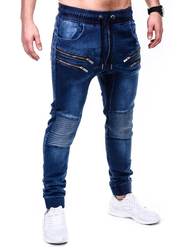 Calça Lápis Usada Com Cintura Média Hip Hop Calça Jeans Masculina