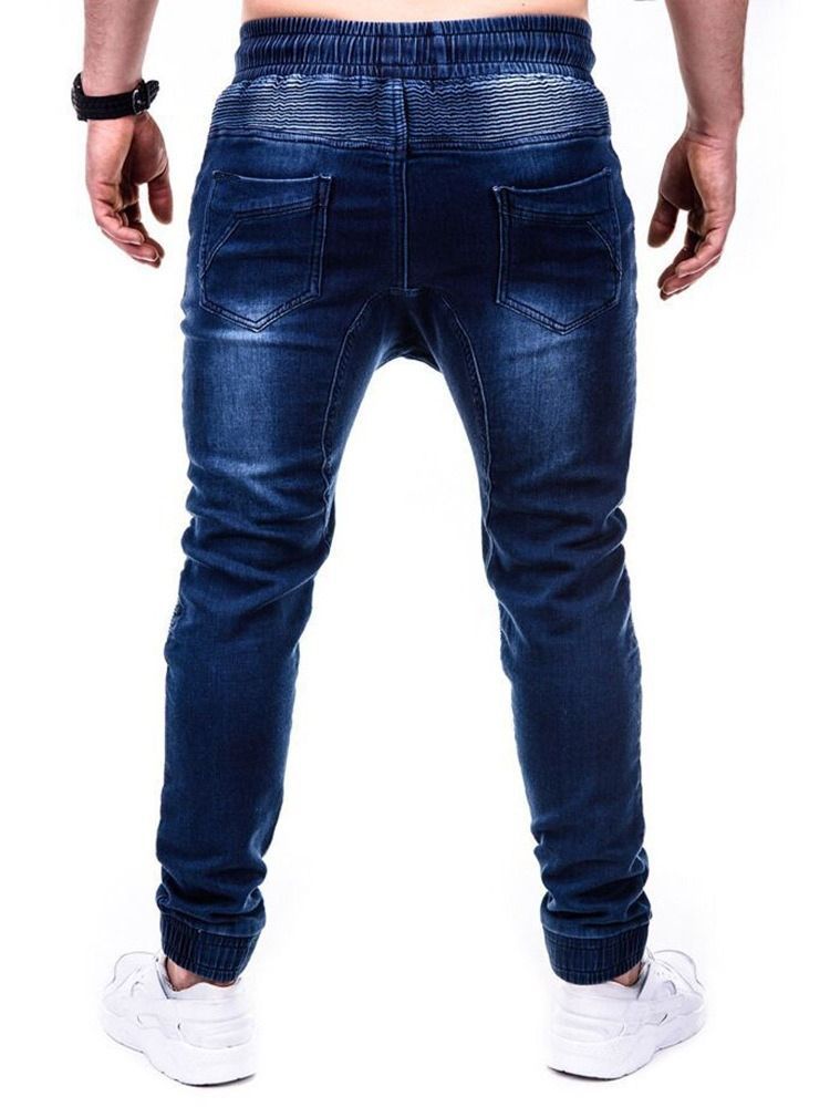 Calça Lápis Usada Com Cintura Média Hip Hop Calça Jeans Masculina