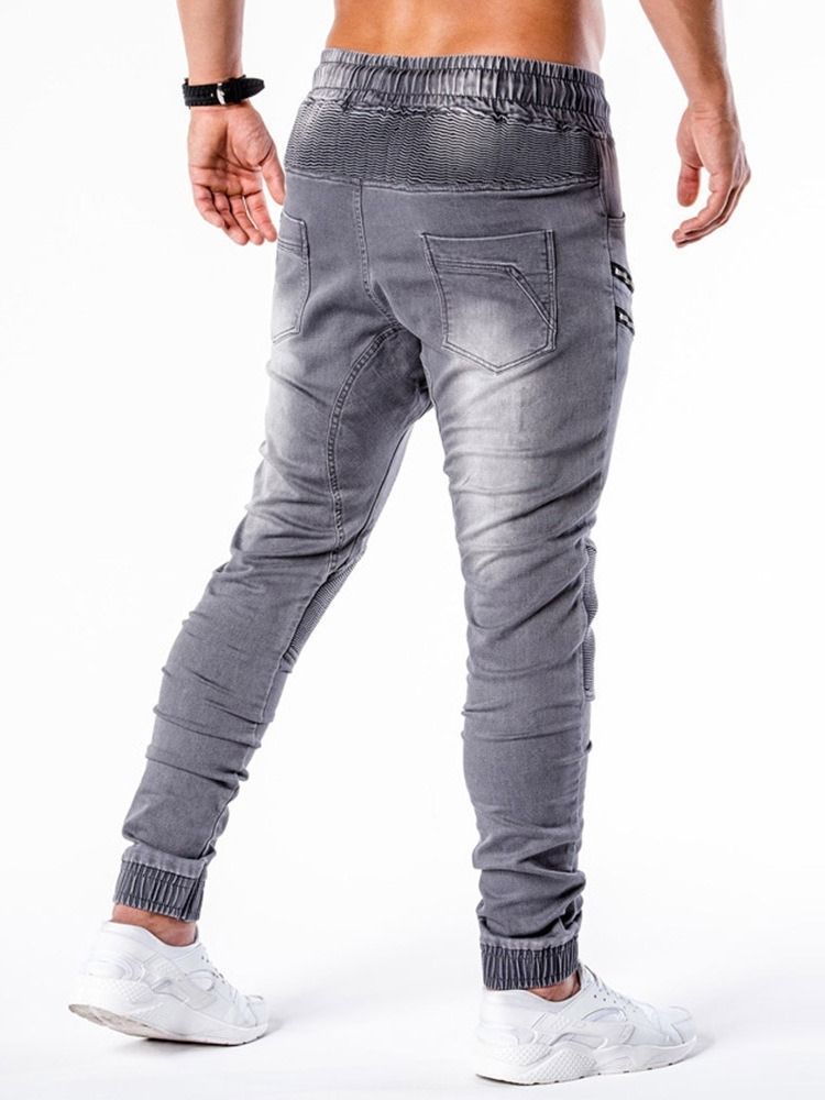 Calça Lápis Usada Com Cintura Média Hip Hop Calça Jeans Masculina