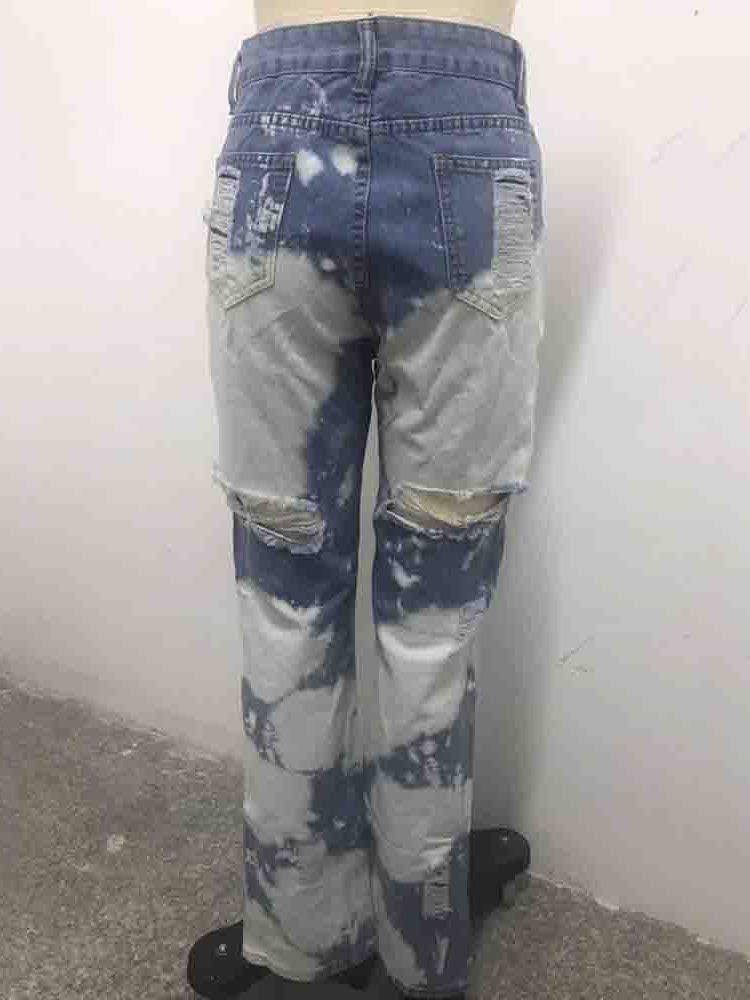 Calças Jeans Femininas Com Cintura Alta E Reta Solta