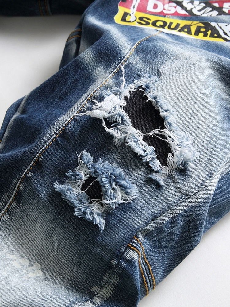 Calças Jeans Masculinas Com Botão Reto De Cintura Baixa