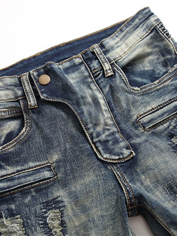 Calças Jeans Masculinas Com Zíper Vintage Usado