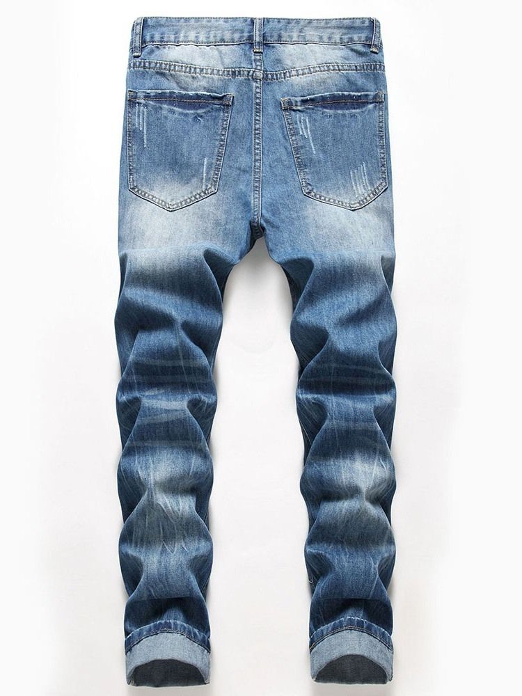 Jeans Hole Zipper Masculino