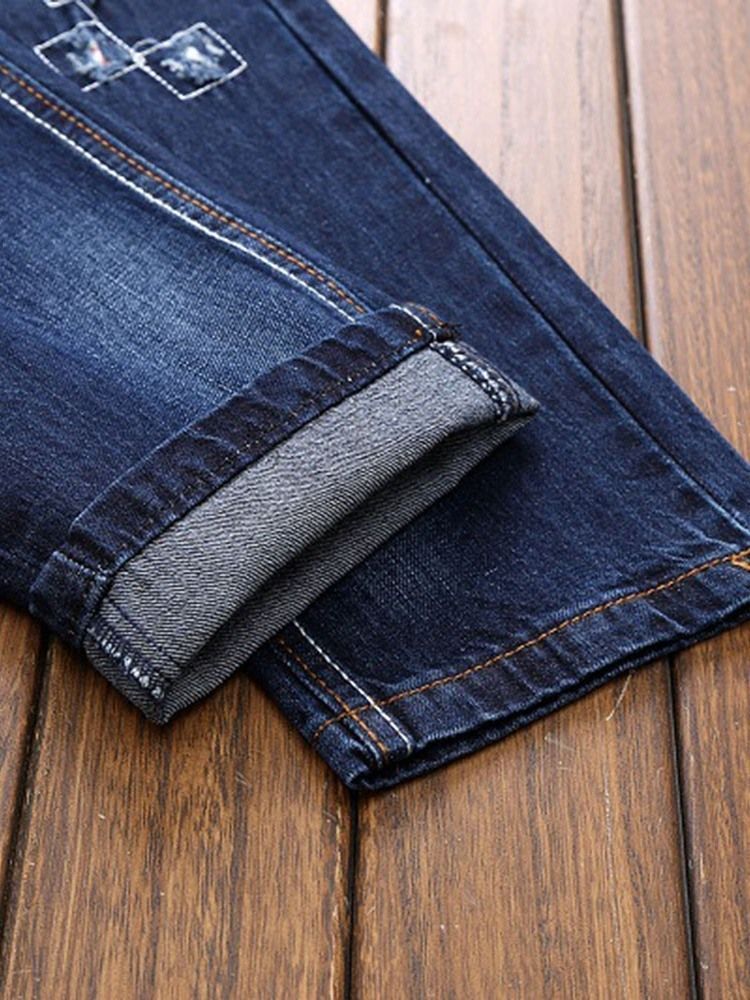 Jeans Homens Europeus Com Zíper Reto Usado