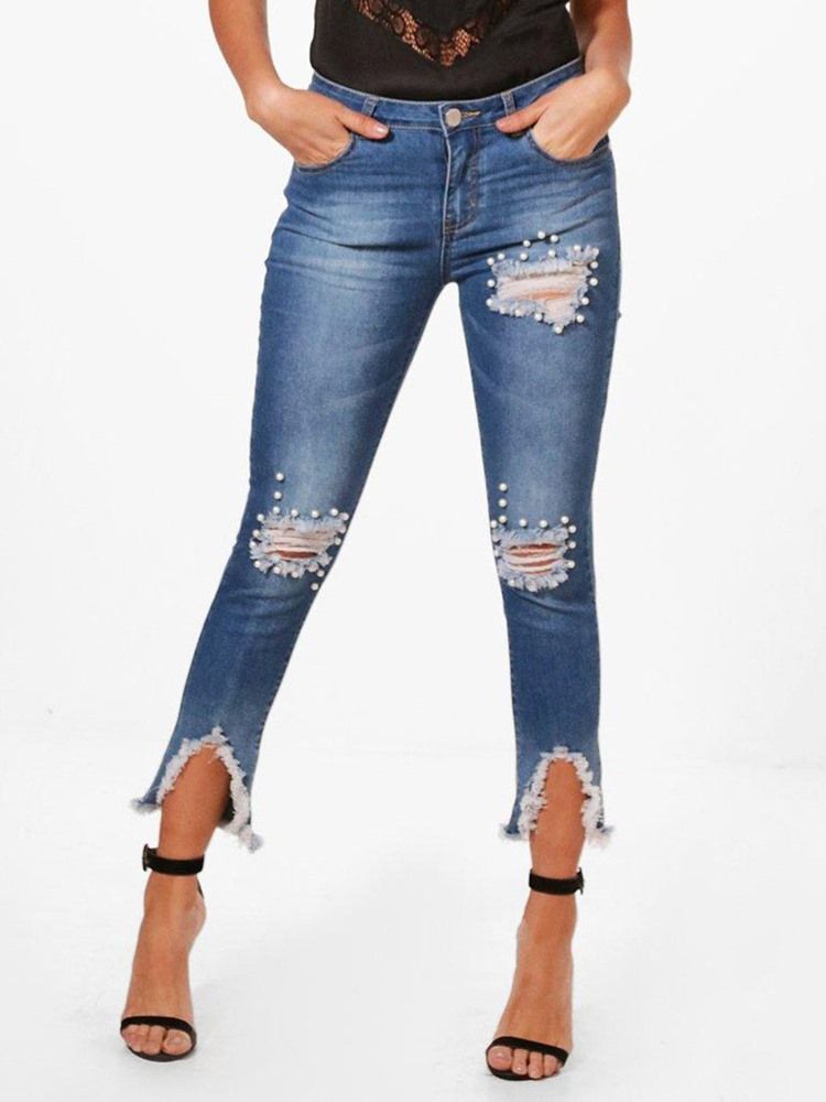 Jeans Skinny Denim Assimétricos Femininos