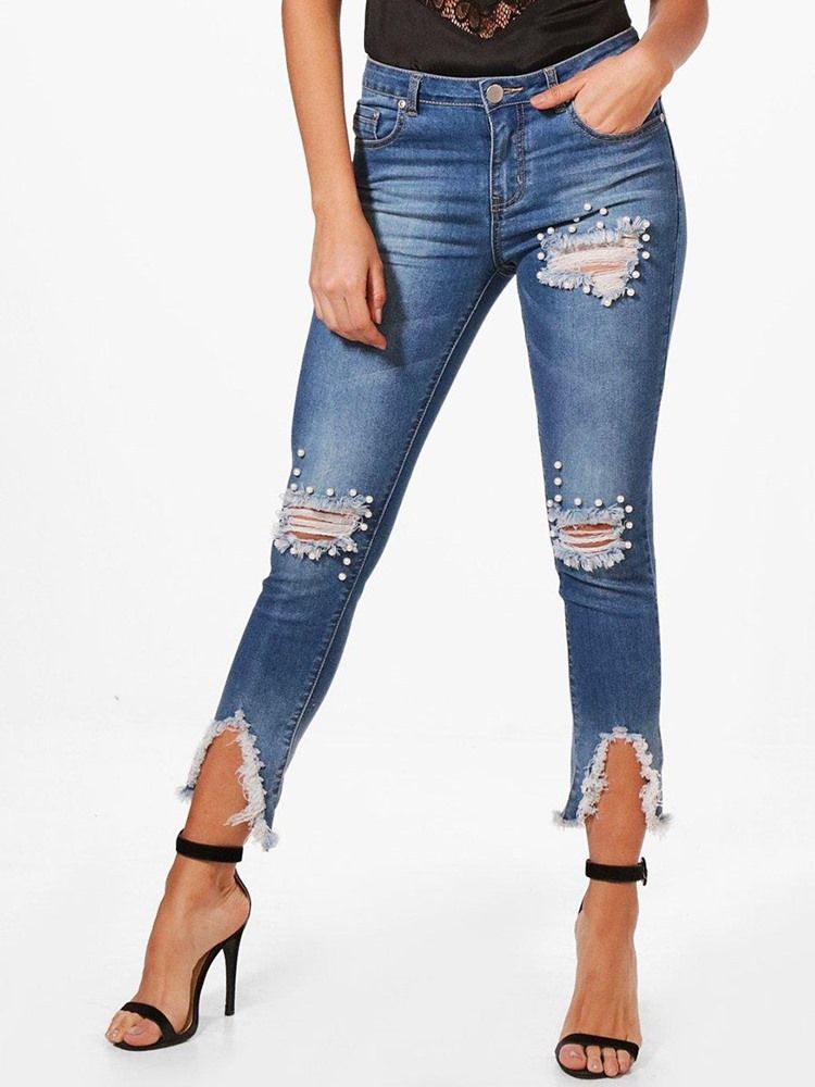 Jeans Skinny Denim Assimétricos Femininos