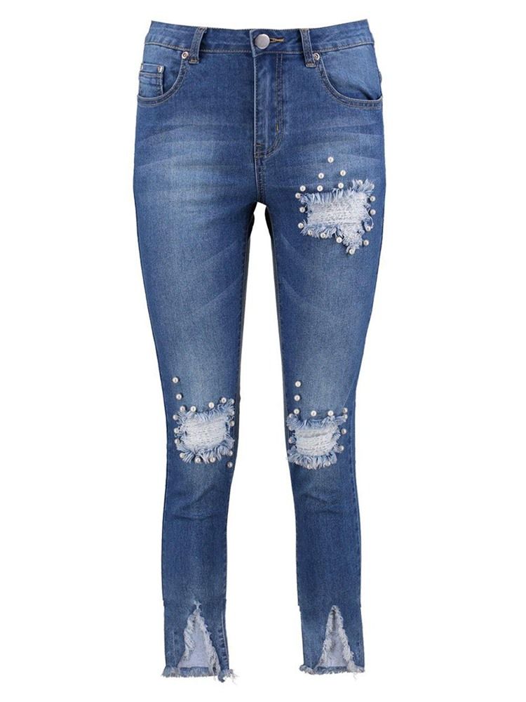 Jeans Skinny Denim Assimétricos Femininos