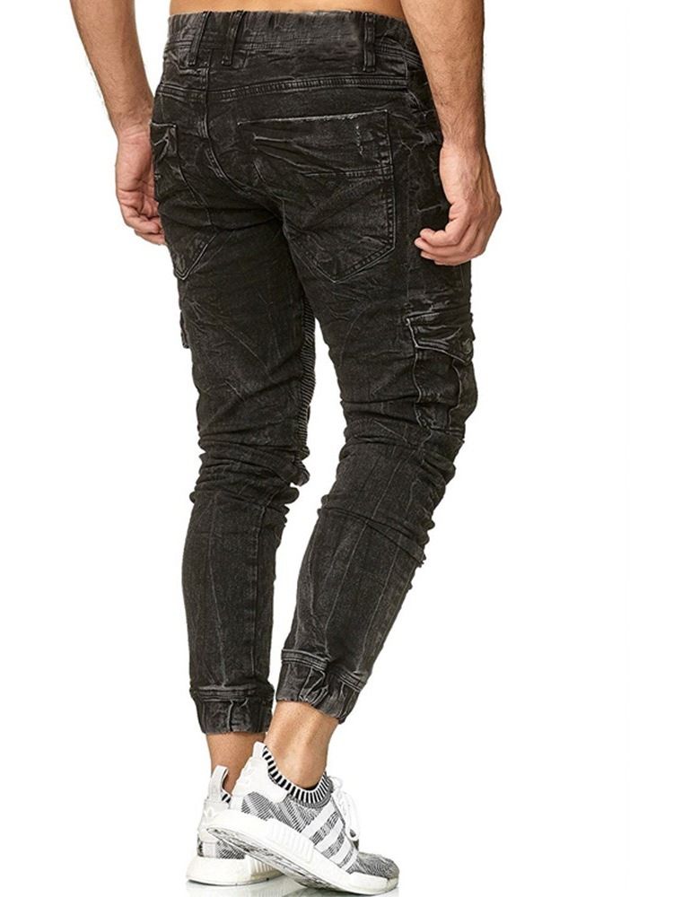 Pencil Pants Pocket Zipper Casual Jeans Masculino