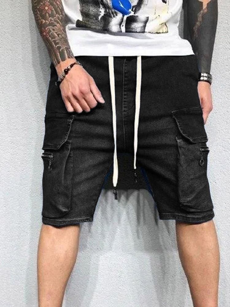 Shorts Cargo Masculino Simples Reto Com Renda