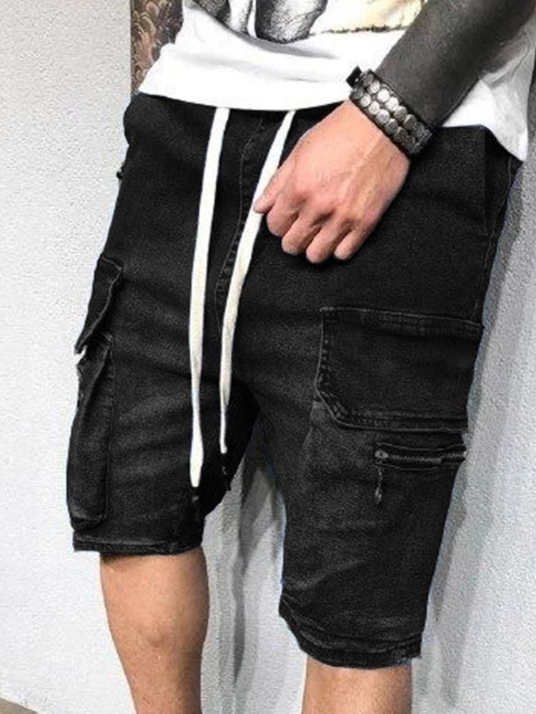 Shorts Cargo Masculino Simples Reto Com Renda