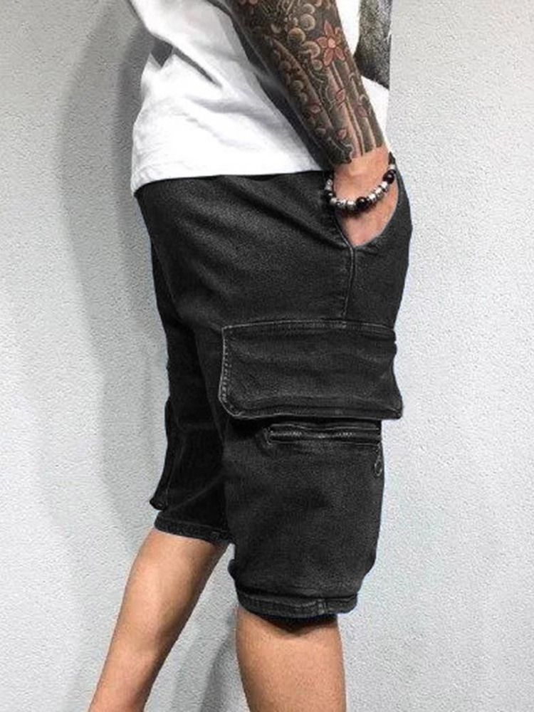 Shorts Cargo Masculino Simples Reto Com Renda