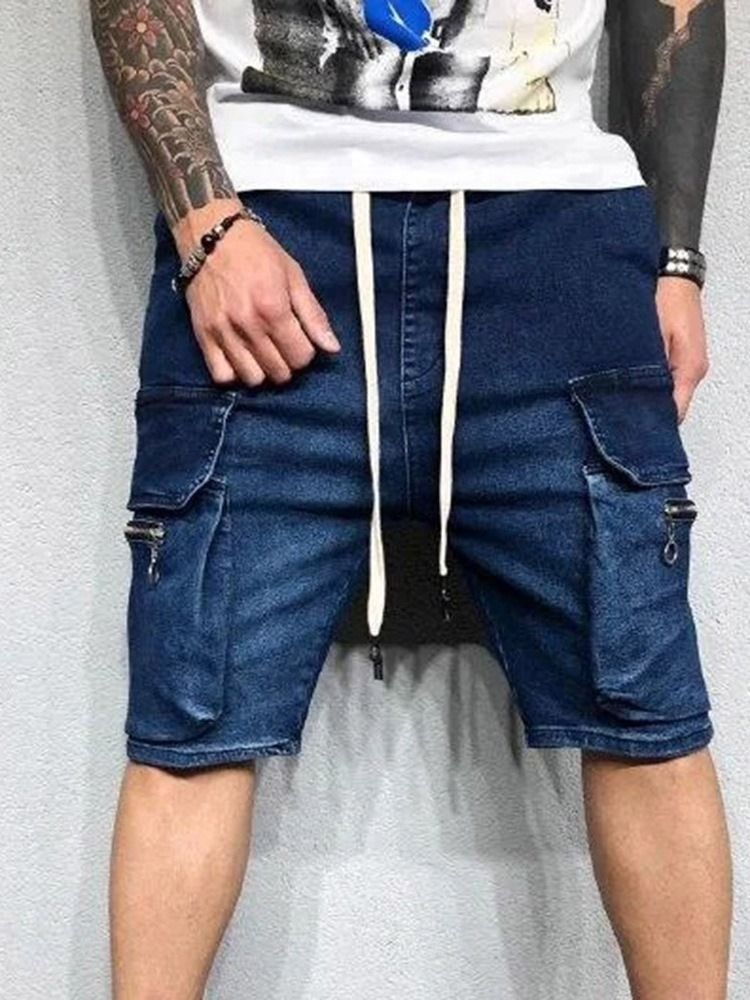 Shorts Cargo Masculino Simples Reto Com Renda