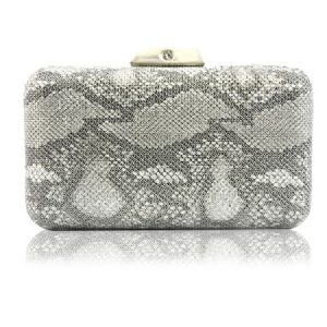 Banquete Satin Snakeskin Grão Clutches Evening Bag