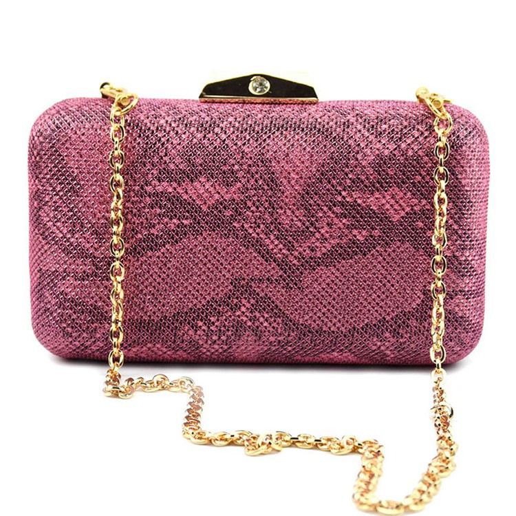 Banquete Satin Snakeskin Grão Clutches Evening Bag