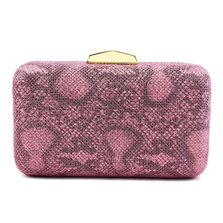 Banquete Satin Snakeskin Grão Clutches Evening Bag