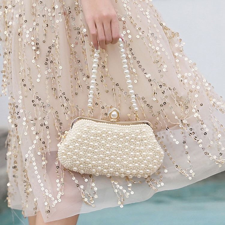 Beads Hasp Versatile Clutiles Evening Bags