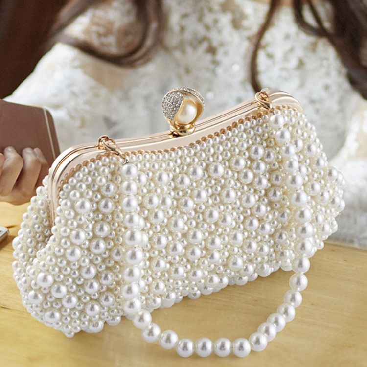 Beads Hasp Versatile Clutiles Evening Bags