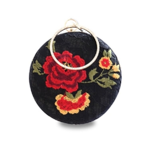 Clutch De Bordado Floral Vintage