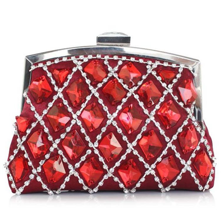 Clutch De Noite De Strass Xadrez Geométrico Nobre