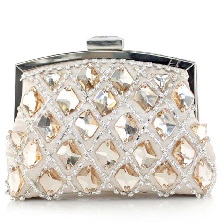 Clutch De Noite De Strass Xadrez Geométrico Nobre