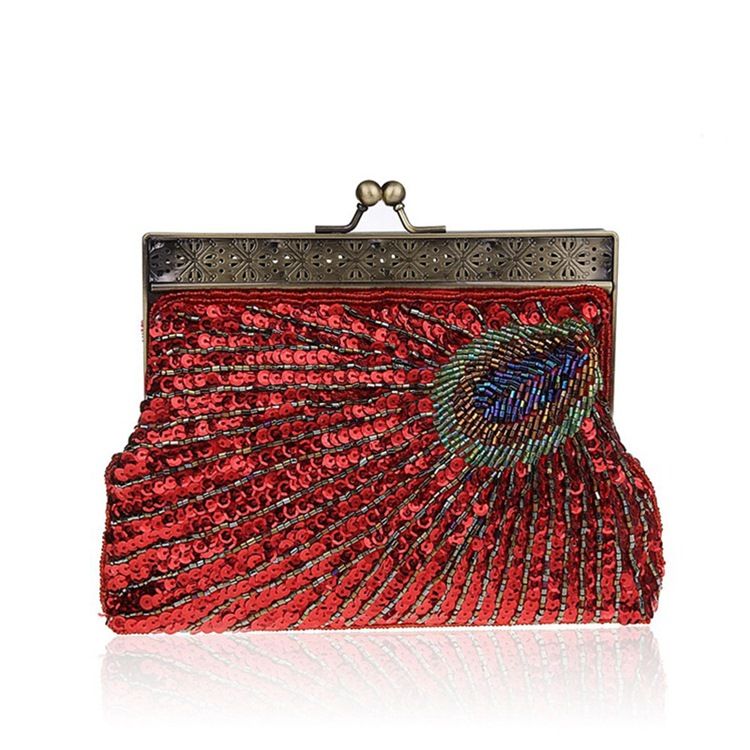 Vintage Peacock Pattern Mulheres Clutch