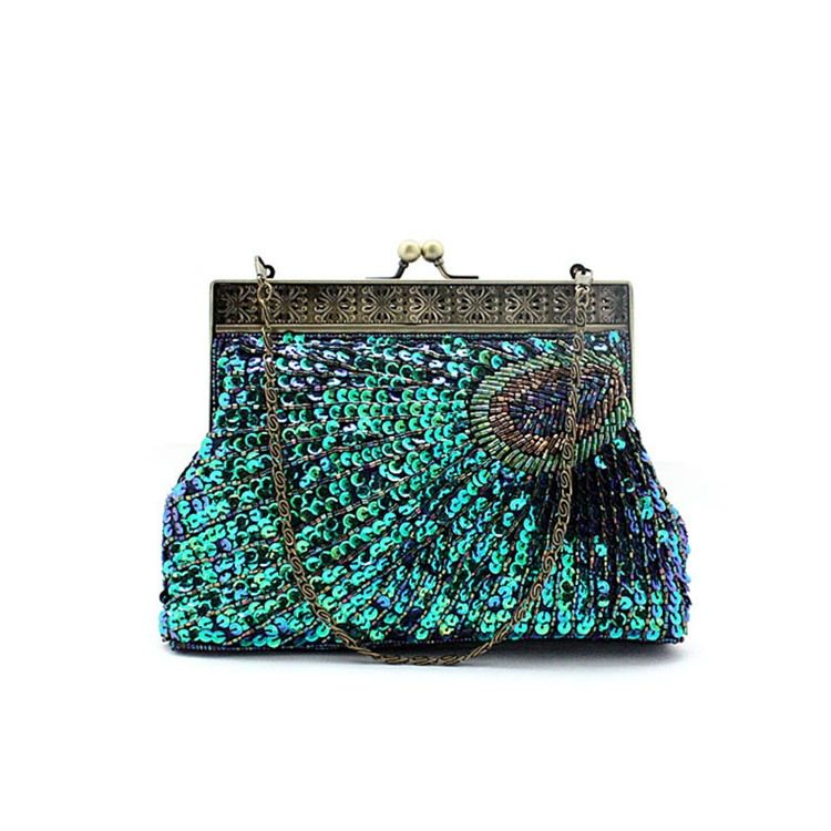 Vintage Peacock Pattern Mulheres Clutch