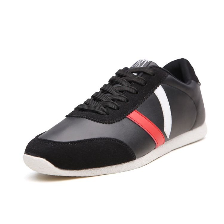 Pu Color Block Lace-up Tênis Casual Masculino