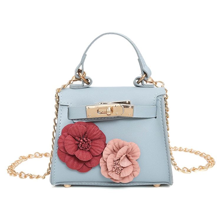 Bolsa Crossbody Com Corrente De Decoração Floral