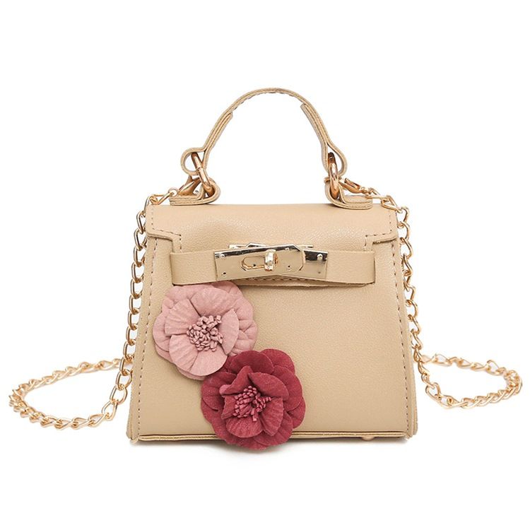 Bolsa Crossbody Com Corrente De Decoração Floral