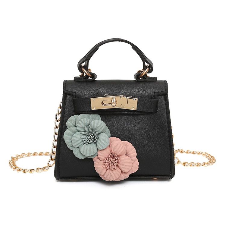 Bolsa Crossbody Com Corrente De Decoração Floral