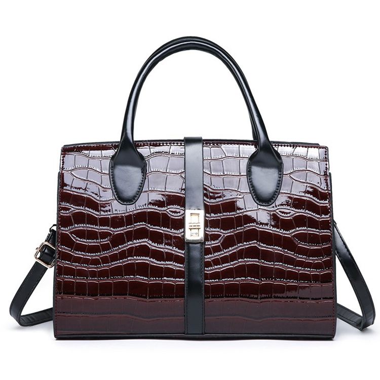 Bolsa De Mão Quadrada Com Trava Alligator Pu