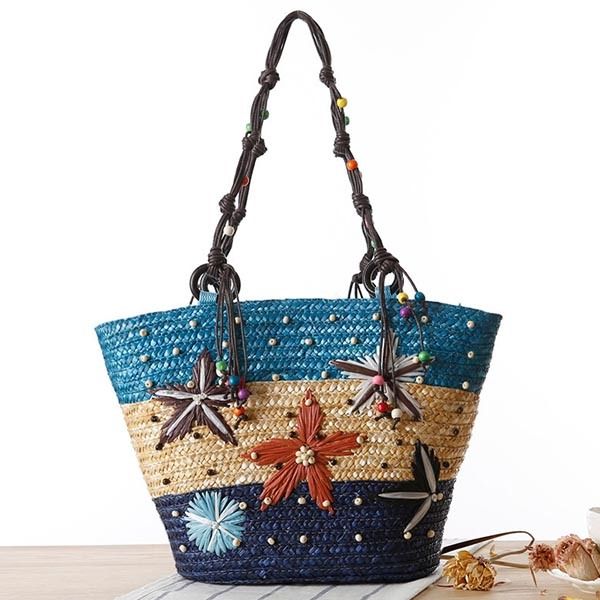 Bolsa De Palha Para Bordado Starfish Bohemian