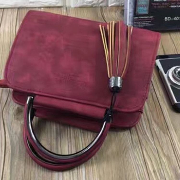 Bolsa Tassel Casual Em Cor Sólida