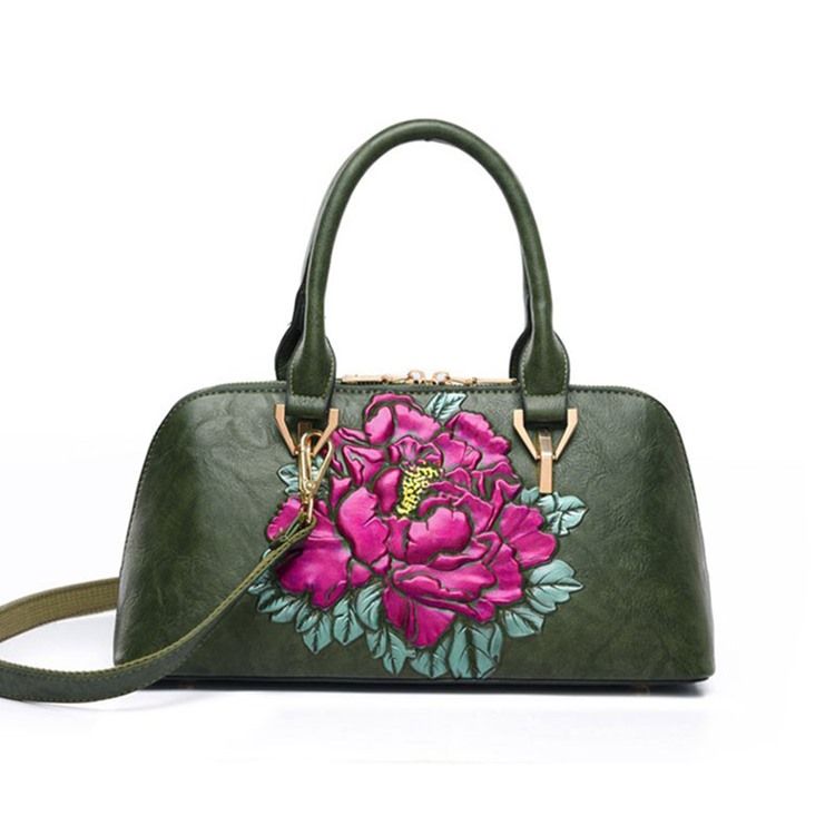 Bolsas Retangulares Florais Com Gravação Em Pu