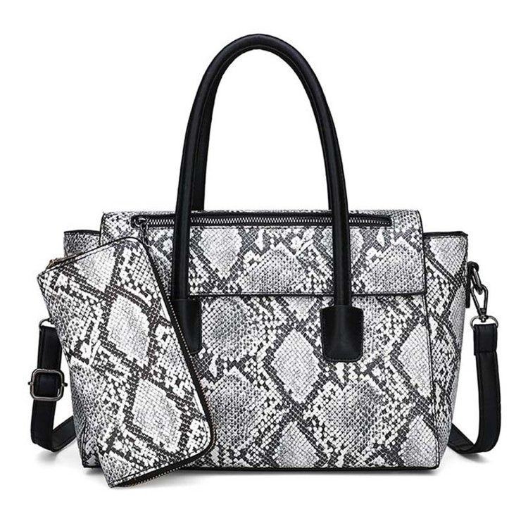 Serpentine Snake-grain Patternthread Pu Handbag