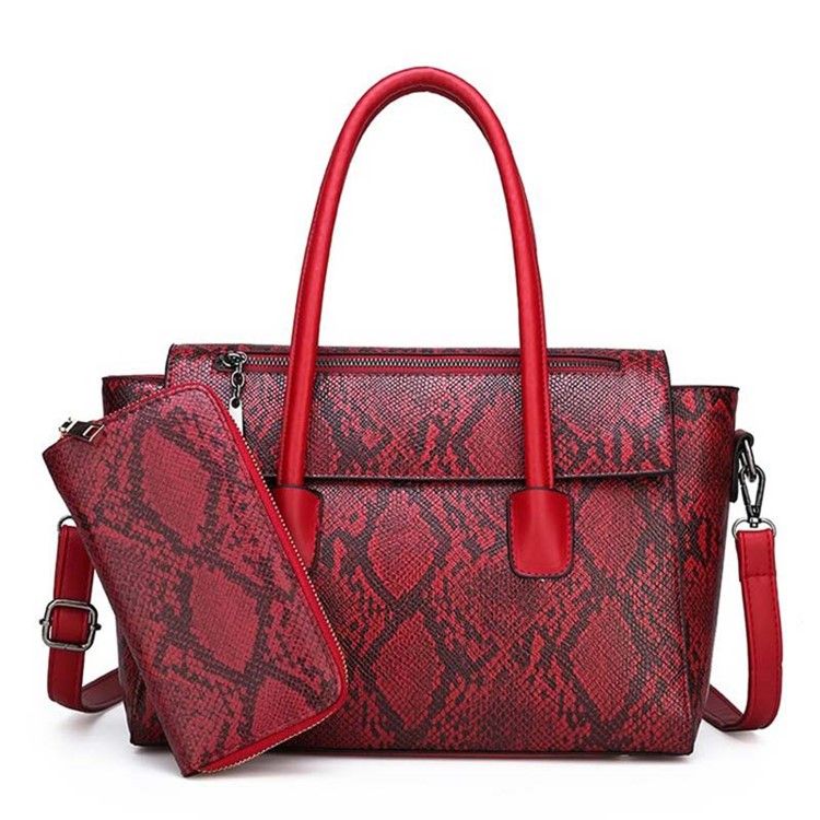 Serpentine Snake-grain Patternthread Pu Handbag