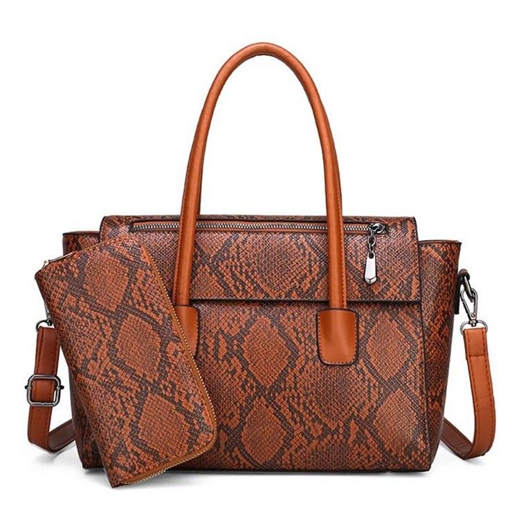 Serpentine Snake-grain Patternthread Pu Handbag