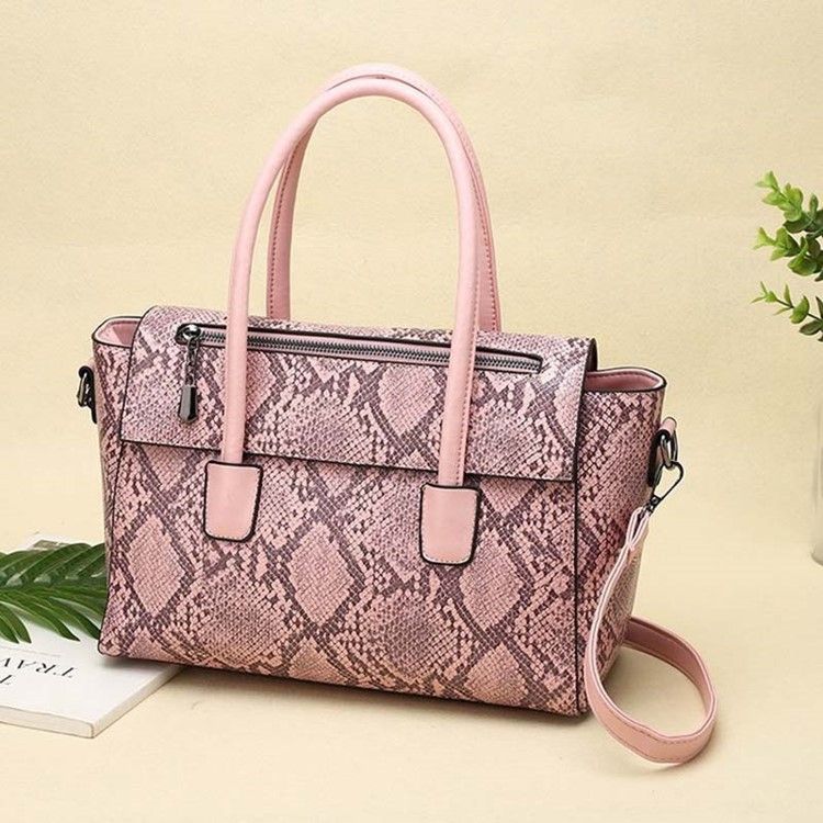 Serpentine Snake-grain Patternthread Pu Handbag