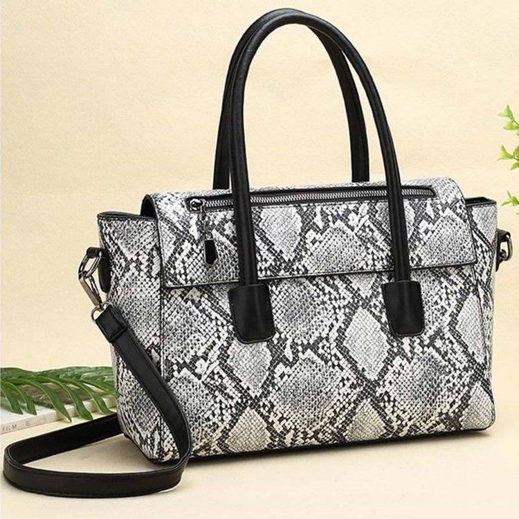 Serpentine Snake-grain Patternthread Pu Handbag