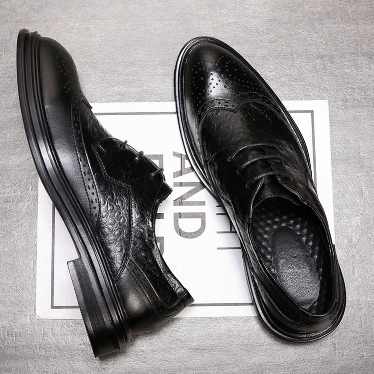 Liso Lace-up Low-cut Superior Round Toe Masculino Oxfords