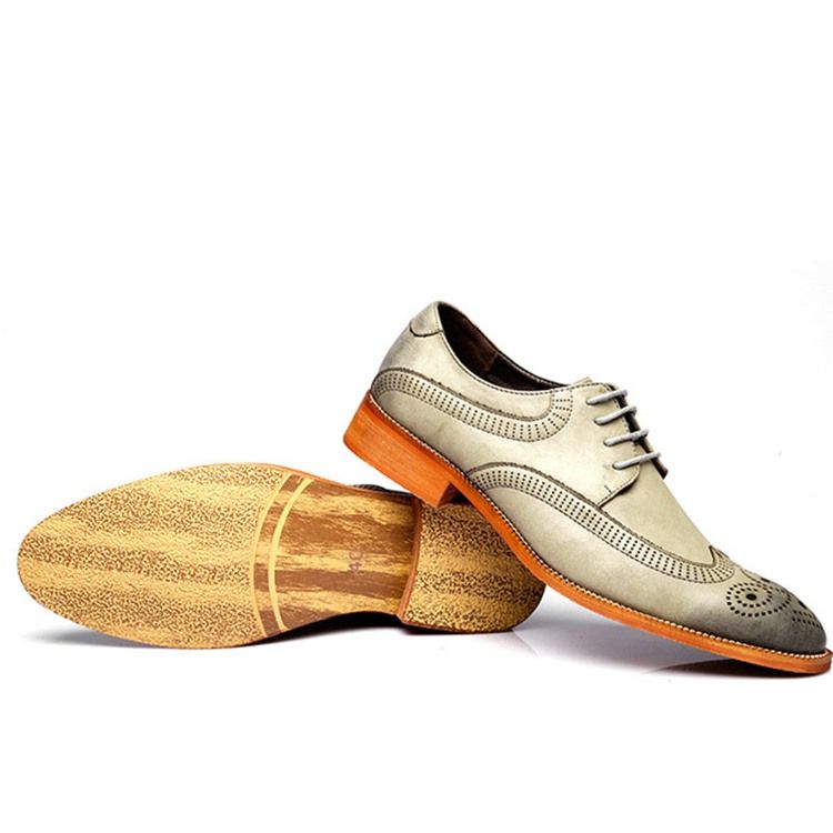 Oxfords Masculinos De Salto Liso Com Cadarço