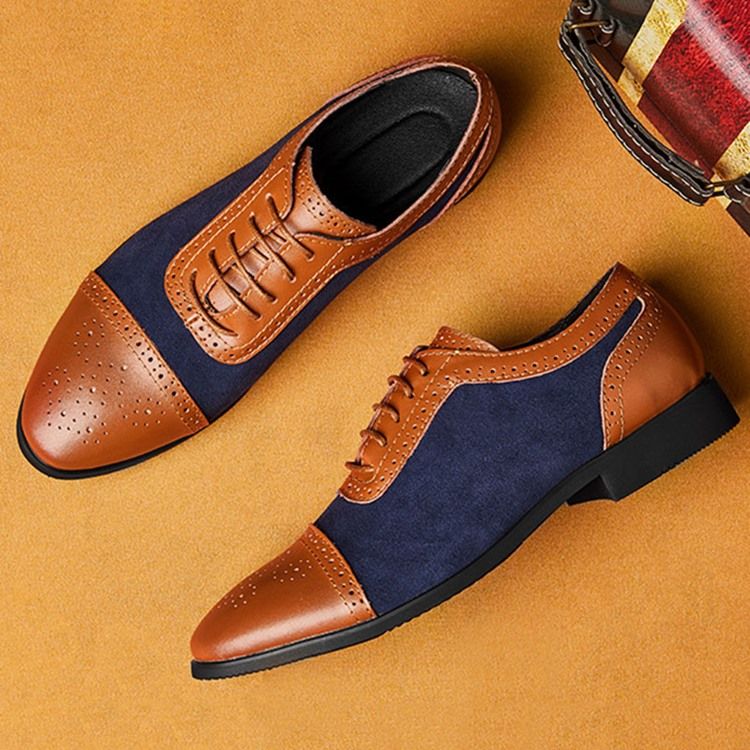 Patchwork Decotado Superior Com Cordões Oxfords Masculinos