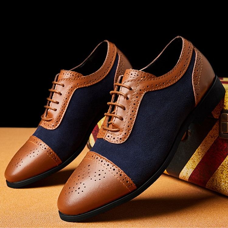 Patchwork Decotado Superior Com Cordões Oxfords Masculinos