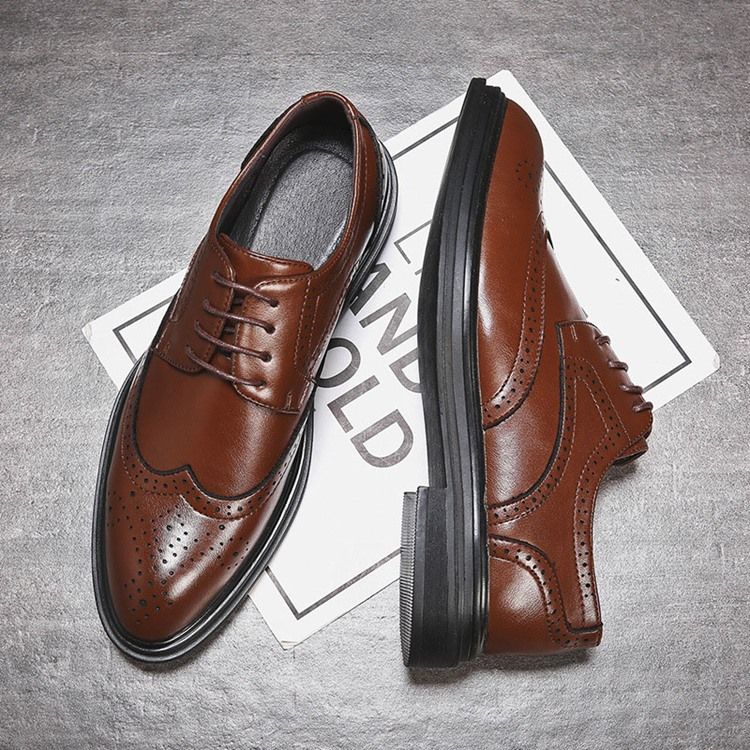 Plain England Low-cut Upper Lace-up Homens Oxfords