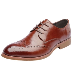 Plain Hollow Toe Redondo Lace-up Masculino Oxfords