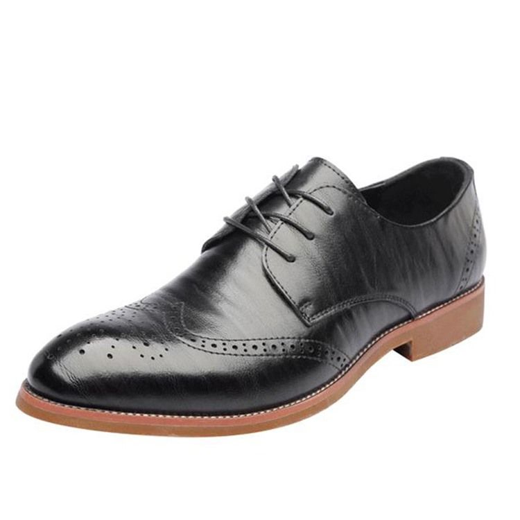 Plain Hollow Toe Redondo Lace-up Masculino Oxfords