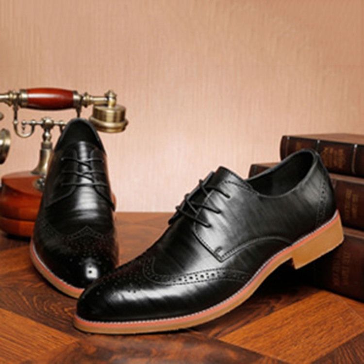 Plain Hollow Toe Redondo Lace-up Masculino Oxfords