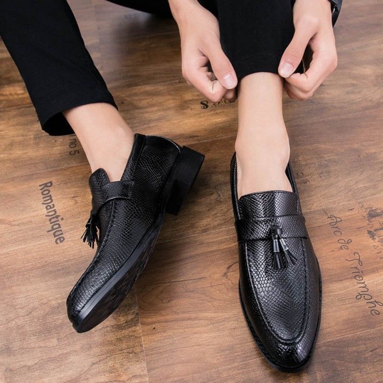 Pu Franja Slip-on Round Toe Masculino Oxfords