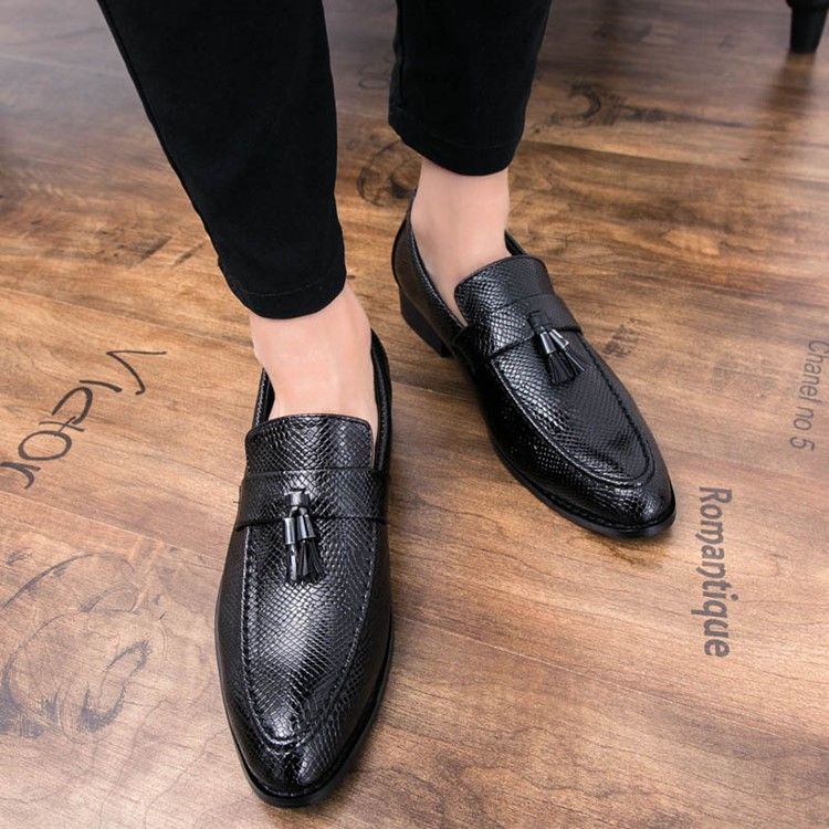 Pu Franja Slip-on Round Toe Masculino Oxfords